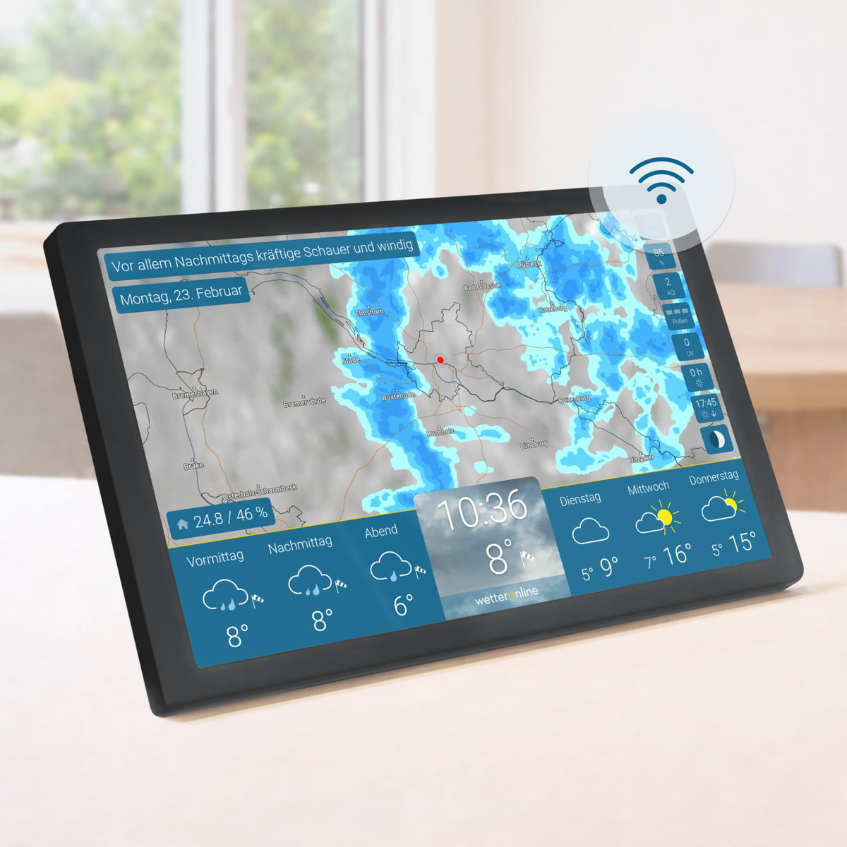 WLAN Wetterstation home 4 WetterDisplay 11 Zoll HD Farbdisplay WetterRadar RegenRadar Wettervorhersage