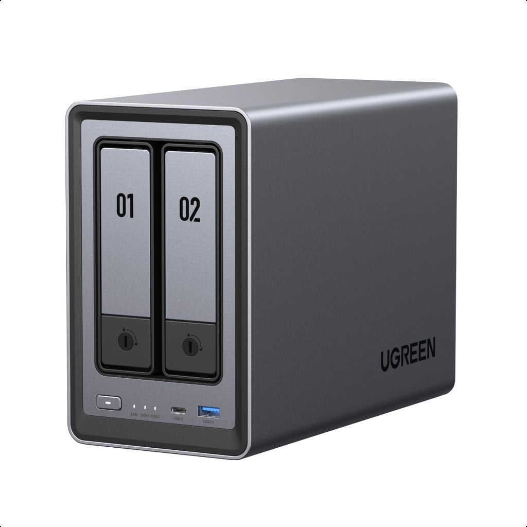 2-Bay NAS DXP2800 mit Intel N100 2,5 GbE 8 GB DDR5 2x M.2 NVMe 4K HDMI bis 80 TB ohne HDD