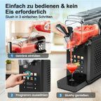 Slushmaschine 2,7 l mit 8 Programmen One-Touch Start Selbstreinigung für Slush Frappé Milchshake und gefrorene Getränke