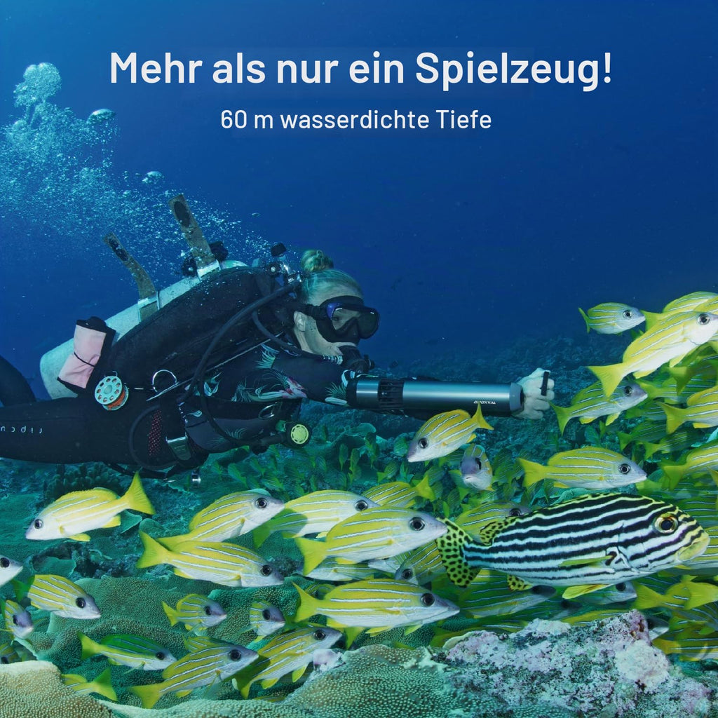 Unterwasser-Scooter mit Daumensteuerung 3 Geschwindigkeiten 56 Min Laufzeit 98 Wh Akku für SUP Tauchen Schnorcheln