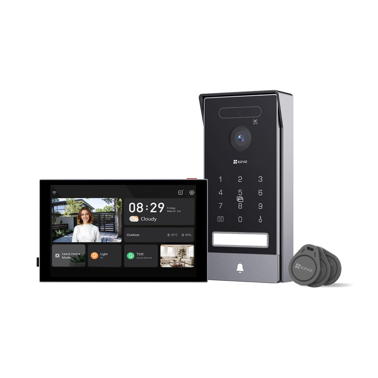 Video-Türsprechanlage HP7 Pro 4K 8 Zoll Touchscreen 2-Draht-System Dual-Band-WLAN RFID-Zugang