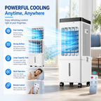 3-in-1 Luftkühler mit Wasserkühlung 12 L 3 Geschwindigkeiten 120° Schwenkfunktion 7,5 Stunden Timer Fernbedienung