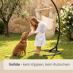 Hängesessel Gestell freistehend Stahl bis 150 kg für Hängestuhl Hängesitz Indoor Outdoor Balkon Terrasse Garten