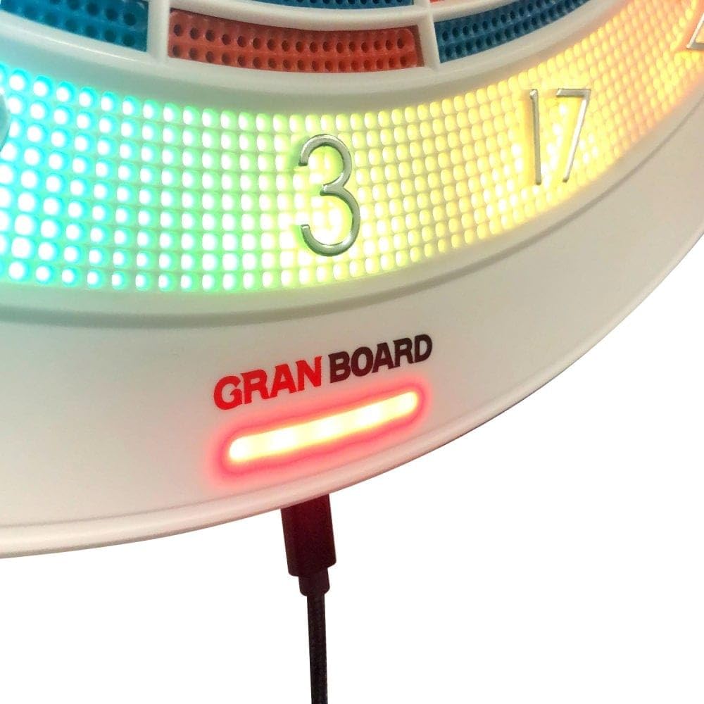Elektronische Smart-Dartscheibe GranBoard 132 mit Bluetooth 4.0 13,2 Zoll Turniergröße und 2-Loch Double- und Triplefeldern