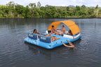 Badeinsel für 6 Personen Tropical Breeze 389 × 274 cm mit Sonnendach Kühltasche und 6 Getränkehaltern