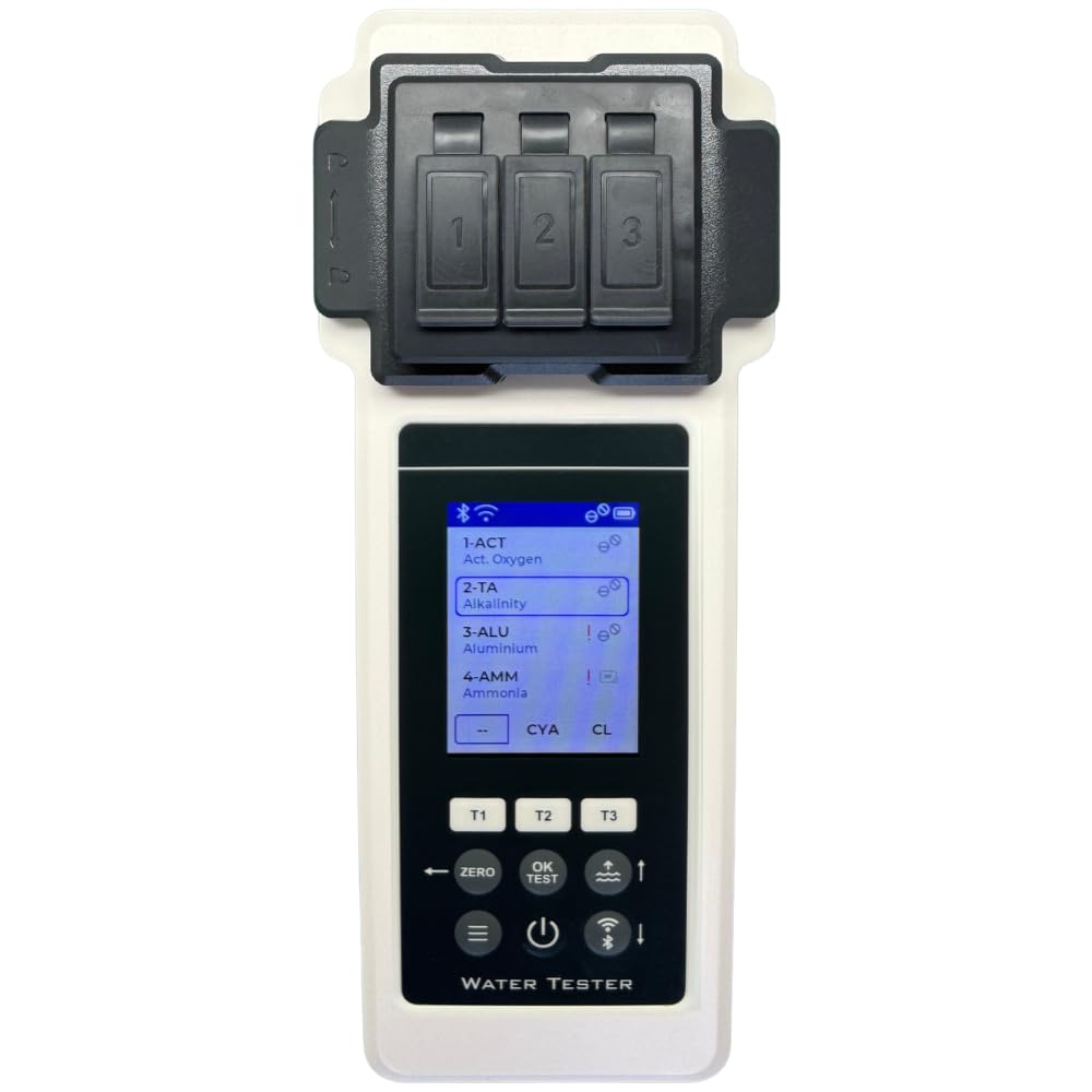 Pool-Wasseranalysegerät PoolLab 2.0 27 Parameter mit WiFi Bluetooth App Aufbewahrungskoffer und Wasserstandsausgleicher