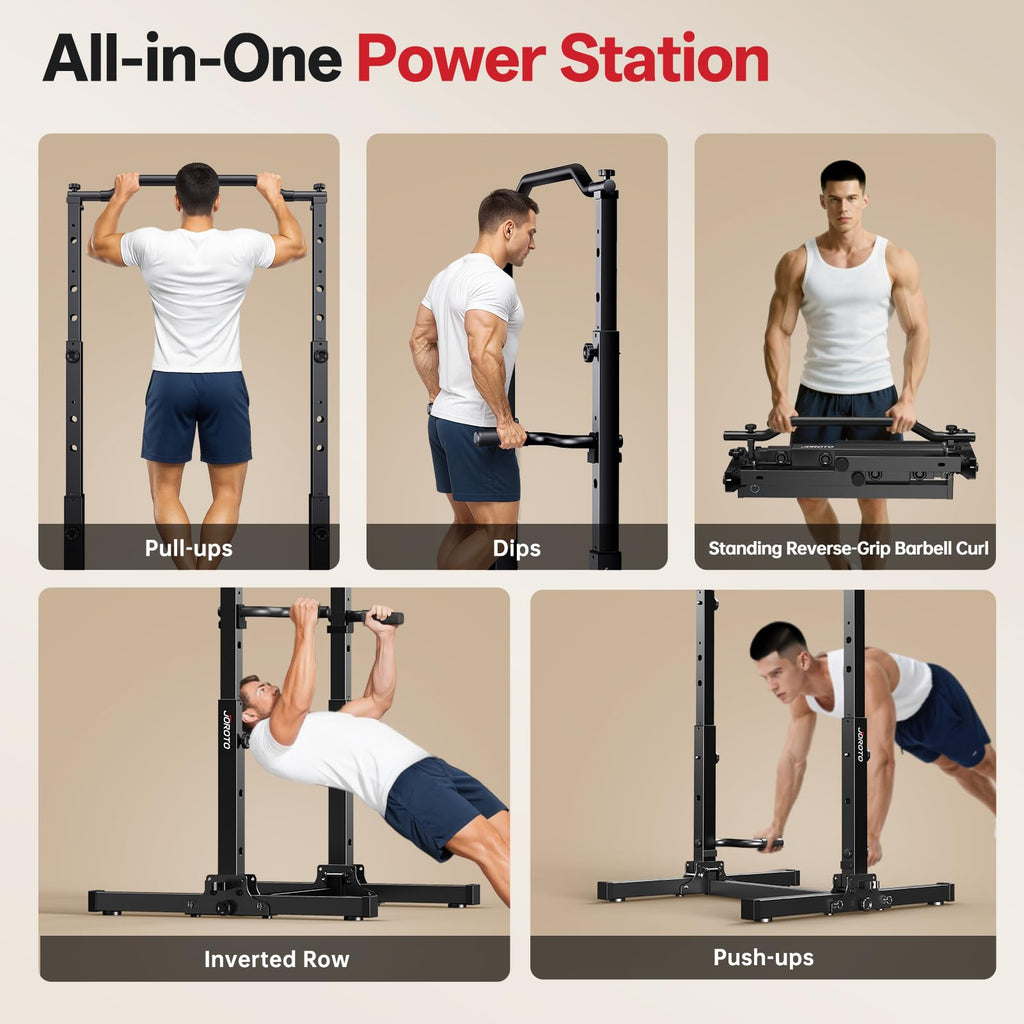 Kraftturm JU30 5-in-1 Klimmzugstange Dip Station höhenverstellbar faltbar 204 kg Belastbarkeit 112 × 105 × 210 cm