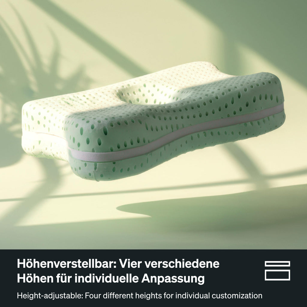 Ergonomisches Nackenkissen 60x40 cm höhenverstellbar 6–13 cm Memory Foam für Seiten Rücken und Bauchschläfer mit waschbarem Bezug und Travel Bag