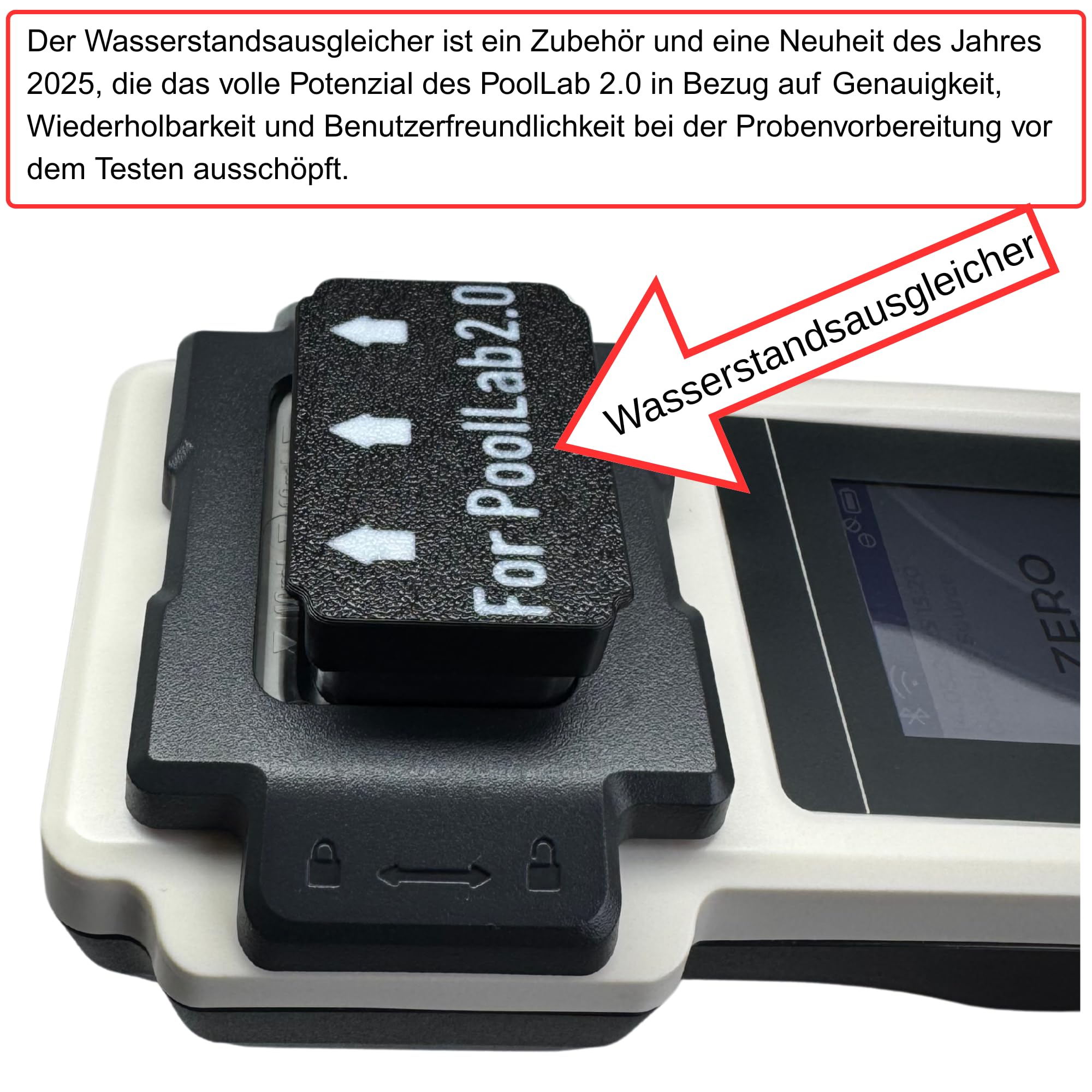 Pool-Wasseranalysegerät PoolLab 2.0 27 Parameter mit WiFi Bluetooth App Aufbewahrungskoffer und Wasserstandsausgleicher