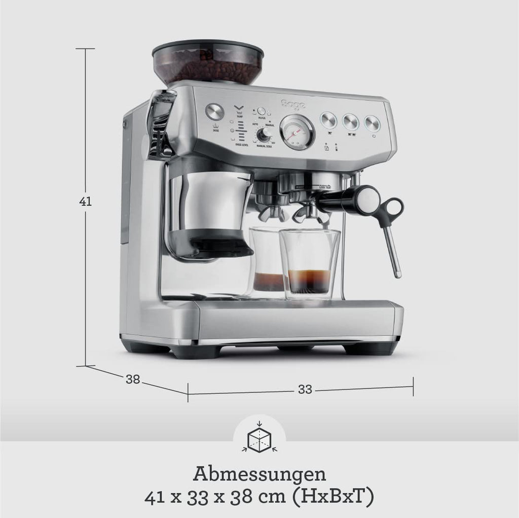 Espressomaschine Barista Express Impress SES876BSS4EEU1 25 Mahlgradeinstellungen Kegelmahlwerk Milchaufschäumer 1850 W
