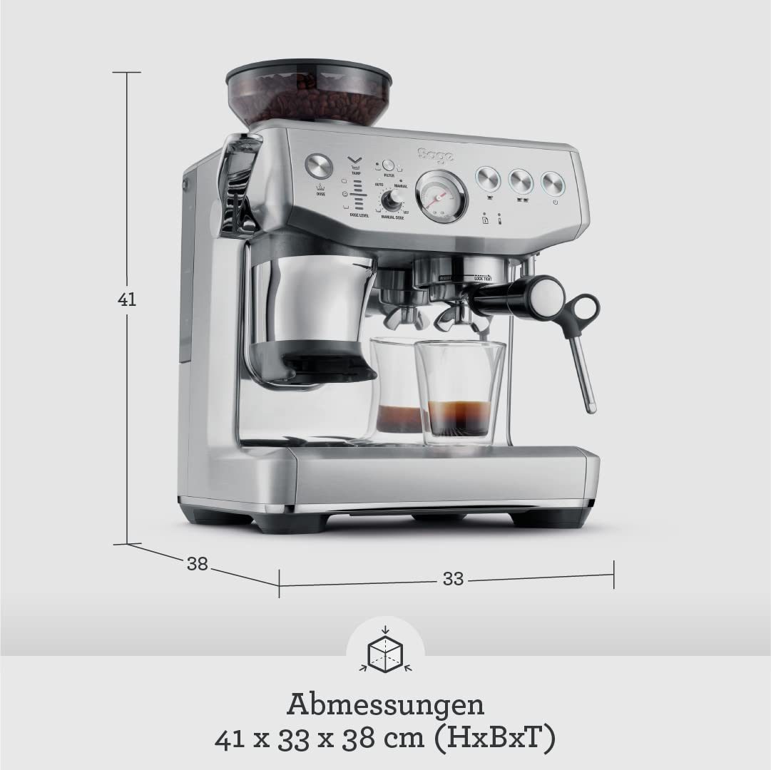 Espressomaschine Barista Express Impress SES876BSS4EEU1 25 Mahlgradeinstellungen Kegelmahlwerk Milchaufschäumer 1850 W