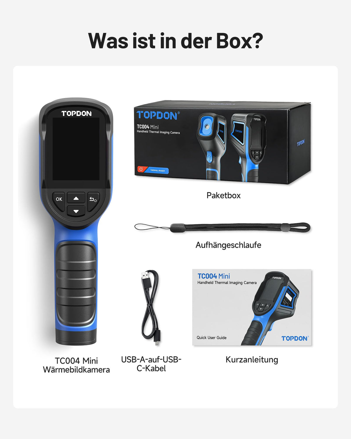 Wärmebildkamera TC004 Mini-A 240x240 TISR IR Auflösung 25Hz Infrarot Kamera mit Fotoaufnahme und Temperaturmessung