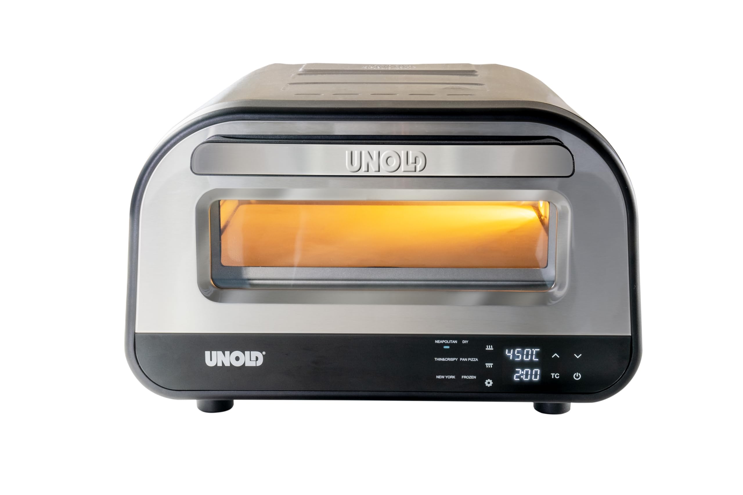 Elektrischer Pizzaofen LUIGI 68816 1700 W bis 450 °C mit 32 cm Cordierit-Pizzastein und Touch-Steuerung