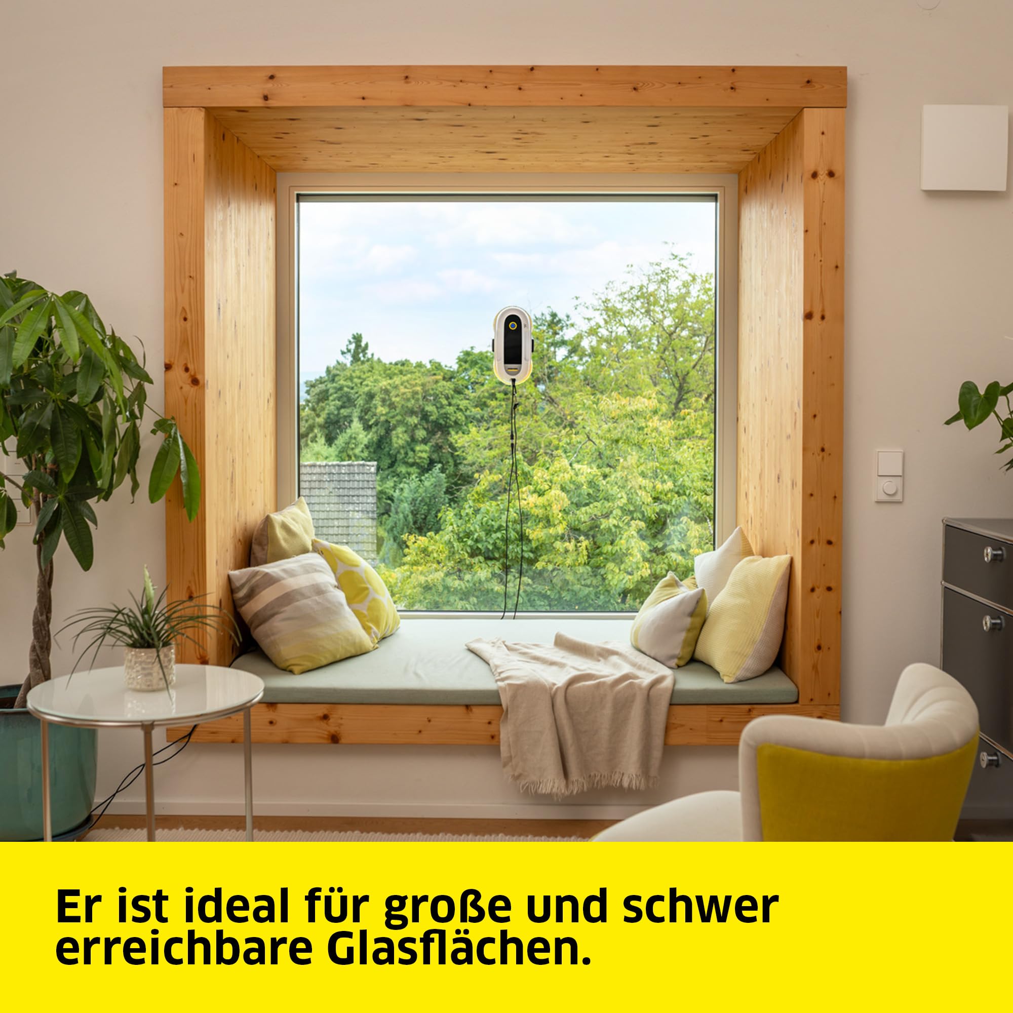 Fensterputzroboter RCW 2 Extra+ automatische Fensterreinigung 5 Reinigungsmodi 70 ml Tank 5 m Kabel 6 Paar Wischbezüge