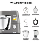 Küchenmaschine Titanium Chef Patissier XL KWL90.034SI 1400 W 7 L Rührschüssel mit Waage Wärmefunktion und Patisserie Set