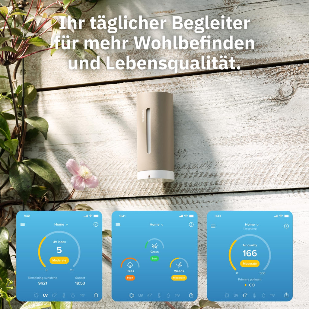 Wetterstation NWS-S-EC Innen Außen Temperatur Luftfeuchtigkeit Luftqualität UV Sensor Wettervorhersage Smart Home