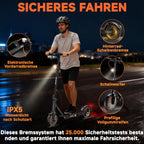 E-Scooter mit Straßenzulassung ABE S3 500 W 35 km Reichweite 20 km/h App-Steuerung 8,5 Zoll Vollgummireifen
