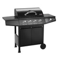 Gasgrill Grillwagen BASIC 4+1 mit 4 Edelstahlbrennern 1 Seitenkocher und 61 x 32 cm Grillfläche