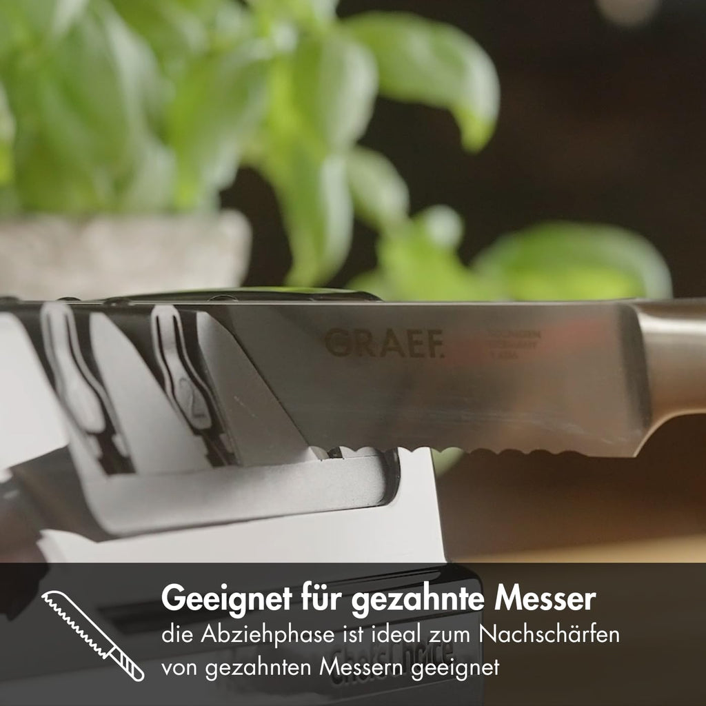 Messerschärfer CX125DE 3 Stufen 15° Schleifwinkel mit Diamantscheiben für Küchen Jagd und Gewerbemesser