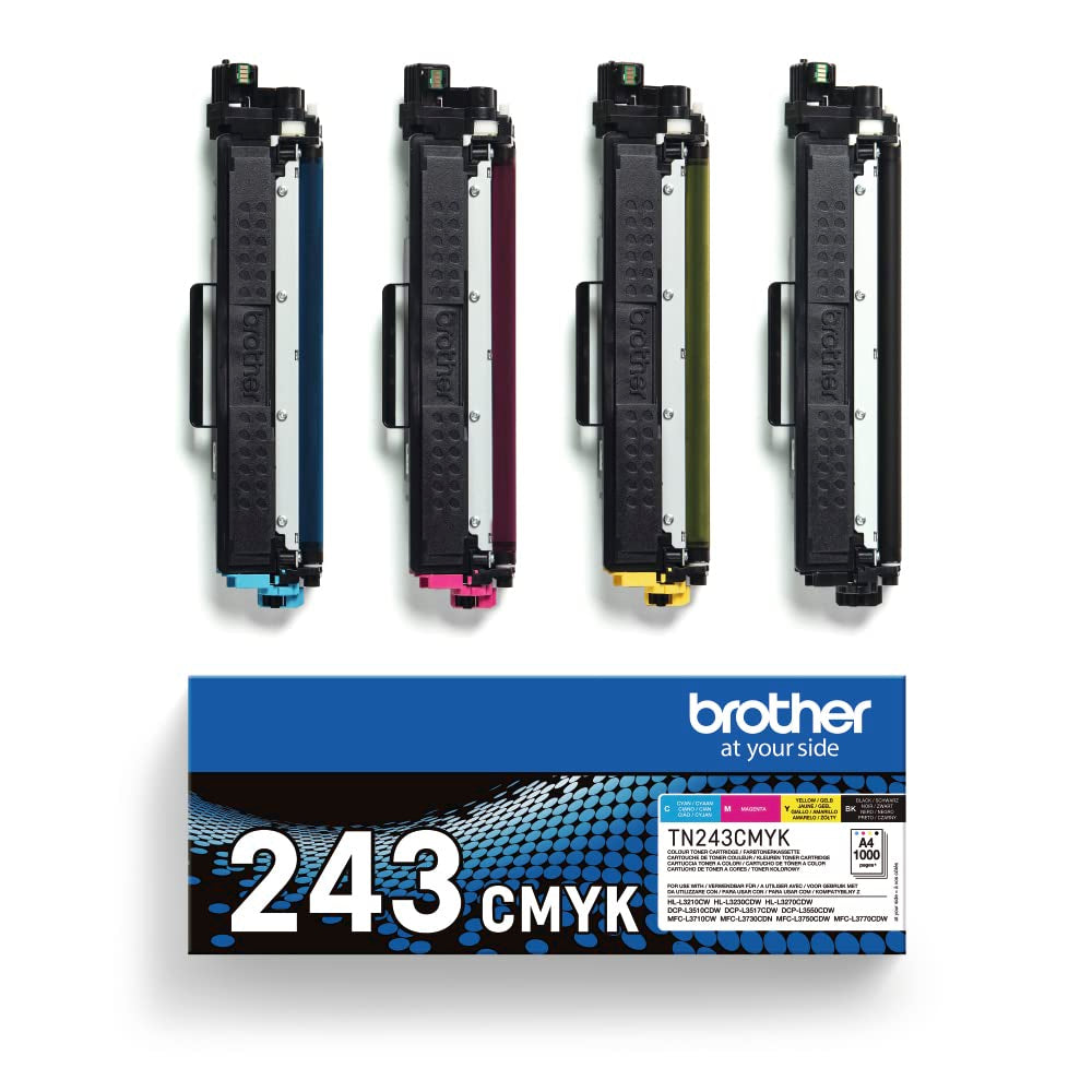 Tonerkartuschen TN-243CMYK 4er Pack Schwarz Cyan Magenta Gelb 1000 Seiten kompatibel mit HL-L3270CDW MFC-L3750CDW