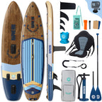 Extra Großes aufblasbares SUP Board 335 x 83 x 15 cm für 2+1 Personen bis 250 kg mit StabilTrac Finne und Kayak Sitz