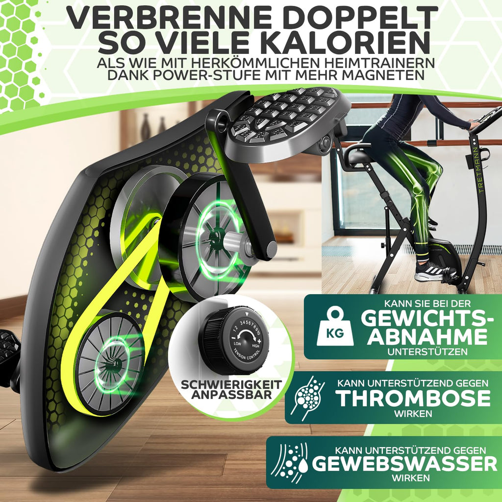 3in1 Heimtrainer Fahrrad klappbar mit Magnetwiderstand 10 Stufen tiefem Einstieg SoftFoam Sitz und 140 kg Belastbarkeit