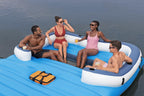 Badeinsel für 6 Personen Tropical Breeze 389 × 274 cm mit Sonnendach Kühltasche und 6 Getränkehaltern