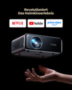 Smart Beamer P62 Pro 1080P 1300 ANSI 4K Unterstützung Autofokus 6D Trapezkorrektur WiFi 6 Bluetooth 5.2 Dolby Audio