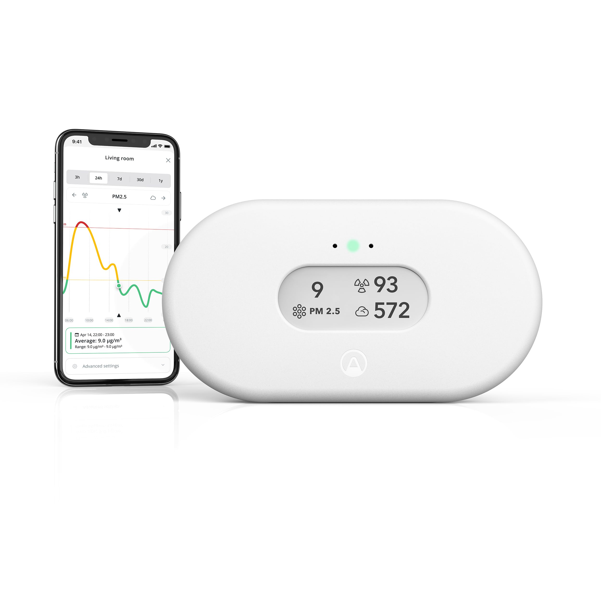 Radon und Luftqualitätsmessgerät View Plus 2960 mit PM2.5 CO2 VOC Feuchtigkeit und Luftdruck