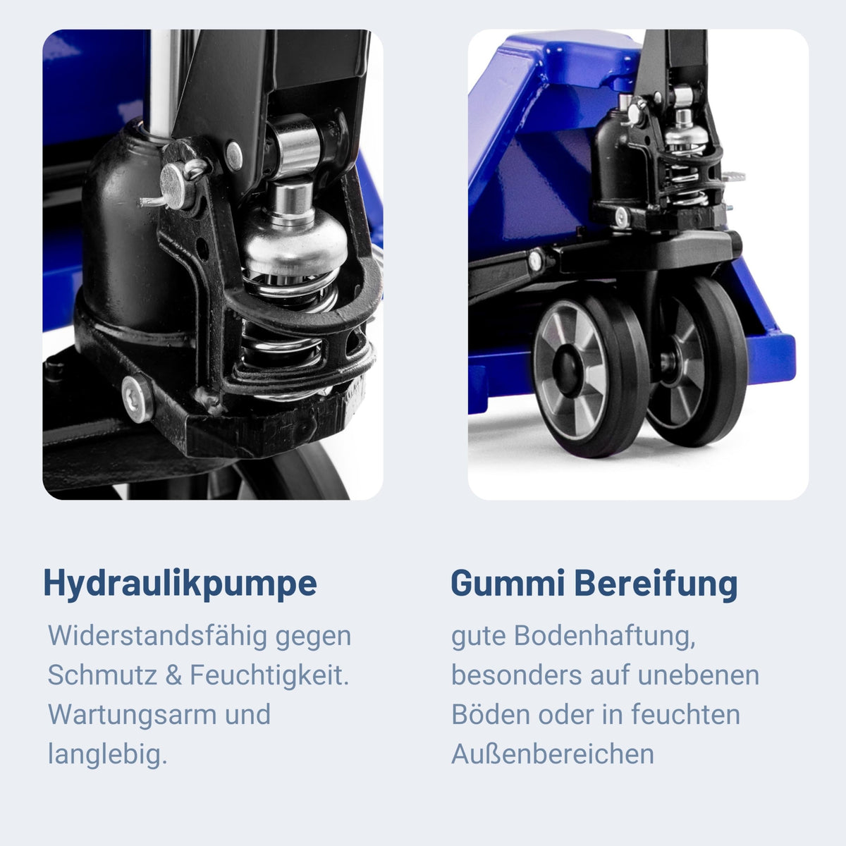 Handhubwagen FIVE 2500 kg Stahl 1150 mm Gabellänge Gummirollen Palettenwagen