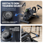 Pedaltrainer Pro Arm- und Beintrainer 8 Widerstandsstufen mit Befestigungsband und Anti-Rutsch-Matte 48 × 30 × 40 cm