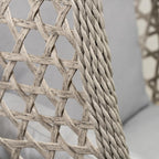Hängesessel Outdoor Luna in Rattanoptik 103 x 95 cm mit Stahlgestell und Sitzkissen Beige Grau