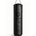 Boxsack Set gefüllt 30 kg 120 x 35 cm PU-Leder mit 4-Punkt-Stahlkette und Drehwirbel Schwarz