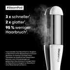 SteamPod 4 Dampfstyler mit Dampftechnologie zum Glätten Locken und Wellen für alle Haartypen mit 3 Kämmen