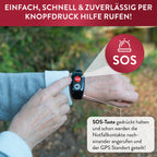 Carino 4G GPS Notrufarmband für Senioren mit Ortung Telefonfunktion SOS-Taste Nano SIM 7 Tage Akkulaufzeit IPX6 wasserdicht ohne Abo