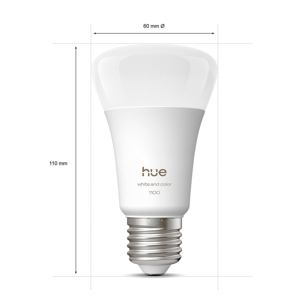 Smart LED Starterset mit Bridge Pro 3 E27 Lampen und Smart Button White Color Ambiance 1100 lm Matter Zigbee App Steuerung