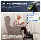 Pedaltrainer Pro Arm- und Beintrainer 8 Widerstandsstufen mit Befestigungsband und Anti-Rutsch-Matte 48 × 30 × 40 cm