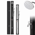 Solardusche 60 L mit Handbrause Thermometer schwenkbarem Duschkopf und Snap-In Technologie für Pool Garten Camping
