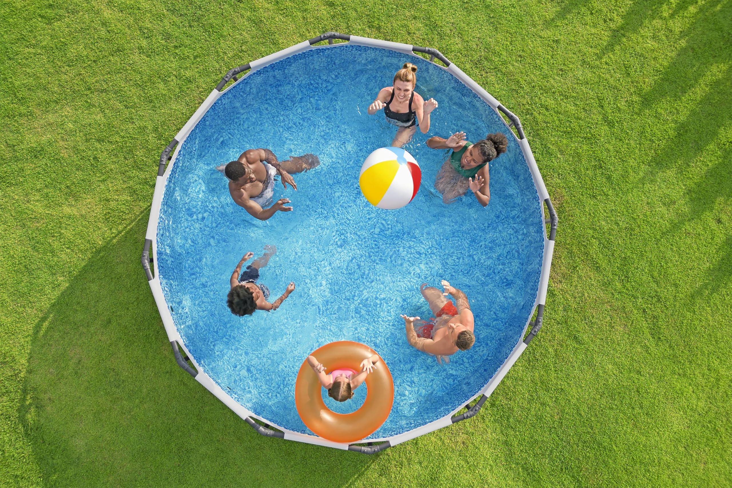 Aufstellpool Steel Pro MAX 366 x 100 cm 9150 l mit Filterpumpe 2006 l/h Sicherheitsleiter rund Modell 56418