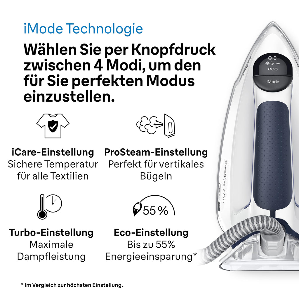 Dampfbügelstation CareStyle 7 Pro IS7282BL 2700 Watt 2 l Wassertank 600 g/min Dampfstoß FreeGlide 3D Bügelsohle