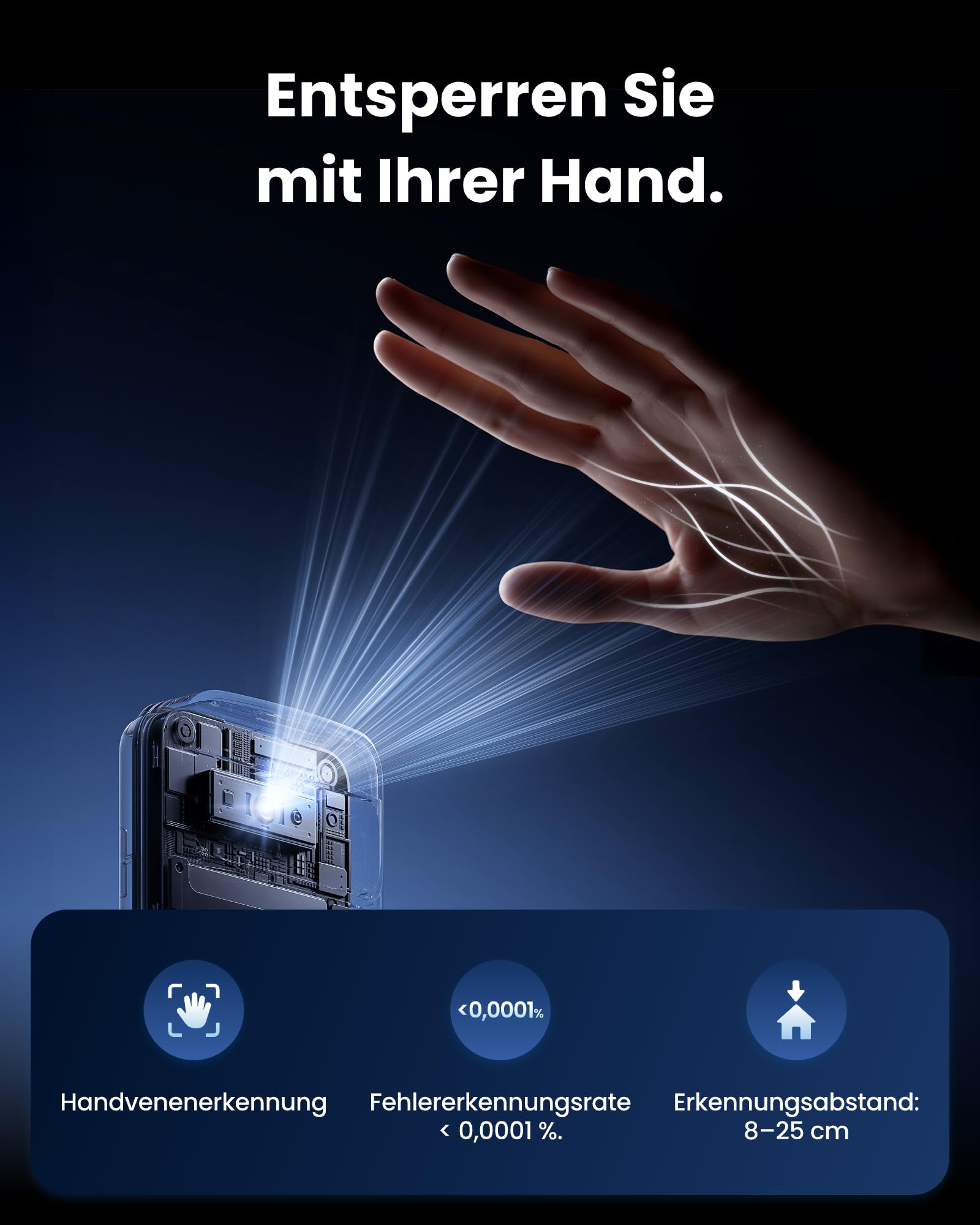 Smart Lock Ultra Vision Pro Combo mit 3D-Gesichts- und Handvenenerkennung WLAN App Steuerung Matter HomeKit