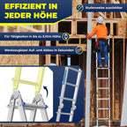 Aluminium Mehrzweckleiter 20 Sprossen 520 cm 150 kg ausziehbar Gelenkleiter Stehleiter Anlegeleiter