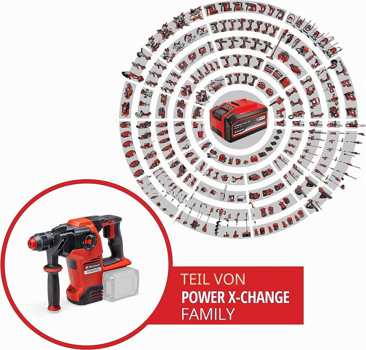 Akku-Bohrhammer HEROCCO 36/28 3,2 J 1100 U/min SDS-plus bürstenlos Twin-Pack mit E-Box ohne Akku und Ladegerät