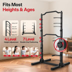 Kraftturm JU30 5-in-1 Klimmzugstange Dip Station höhenverstellbar faltbar 204 kg Belastbarkeit 112 × 105 × 210 cm