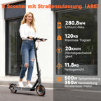 E-Scooter mit Straßenzulassung ABE S3 500 W 35 km Reichweite 20 km/h App-Steuerung 8,5 Zoll Vollgummireifen