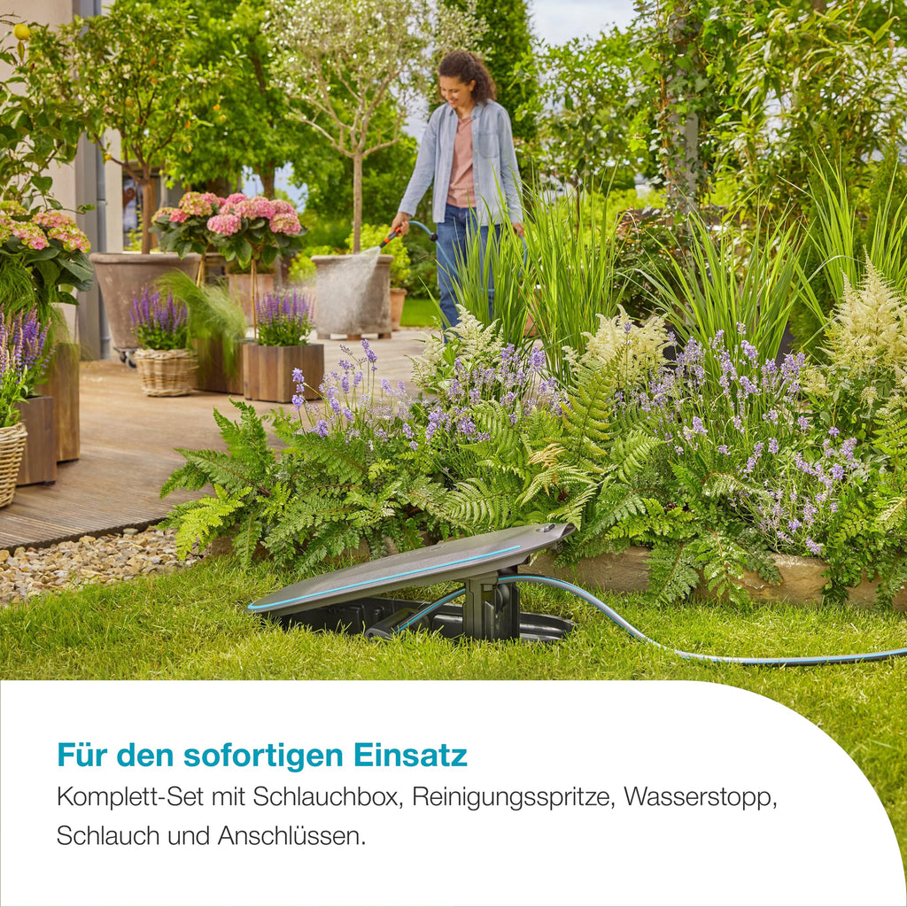Schlauchbox 20 m Gartenschlauch unterirdische Installation automatische Aufrollfunktion Schlauchführung wetterfest 11 mm 18650