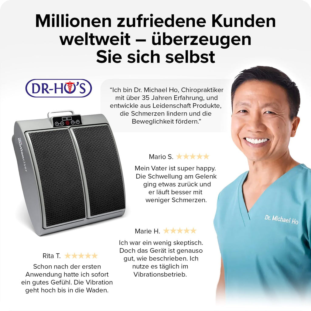 Elektrisches Fußmassagegerät MotionCiser mit Gehsimulation 10 Vibrationsstufen Infrarot-Wärme und Trainingsbändern