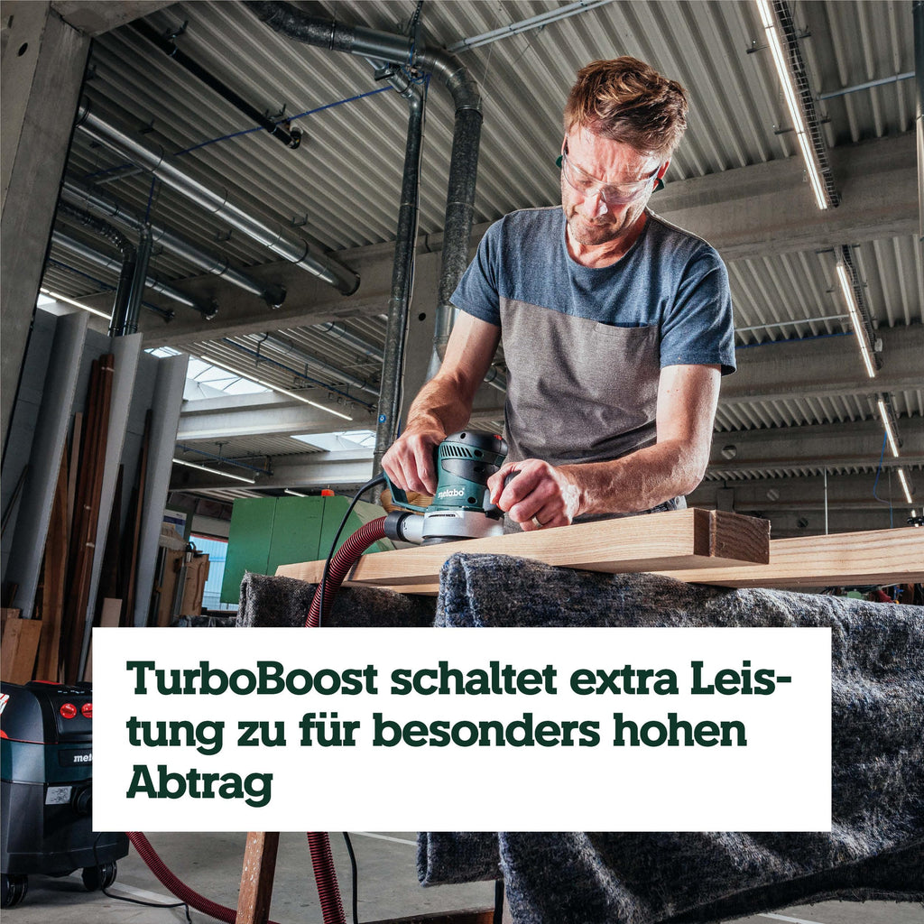 Exzenterschleifer SXE 450 TurboTec 350 W 14000 U/min 150 mm Duo-Schwingkreisverstellung Vario-Elektronik TurboBoost mit Staubbeutel