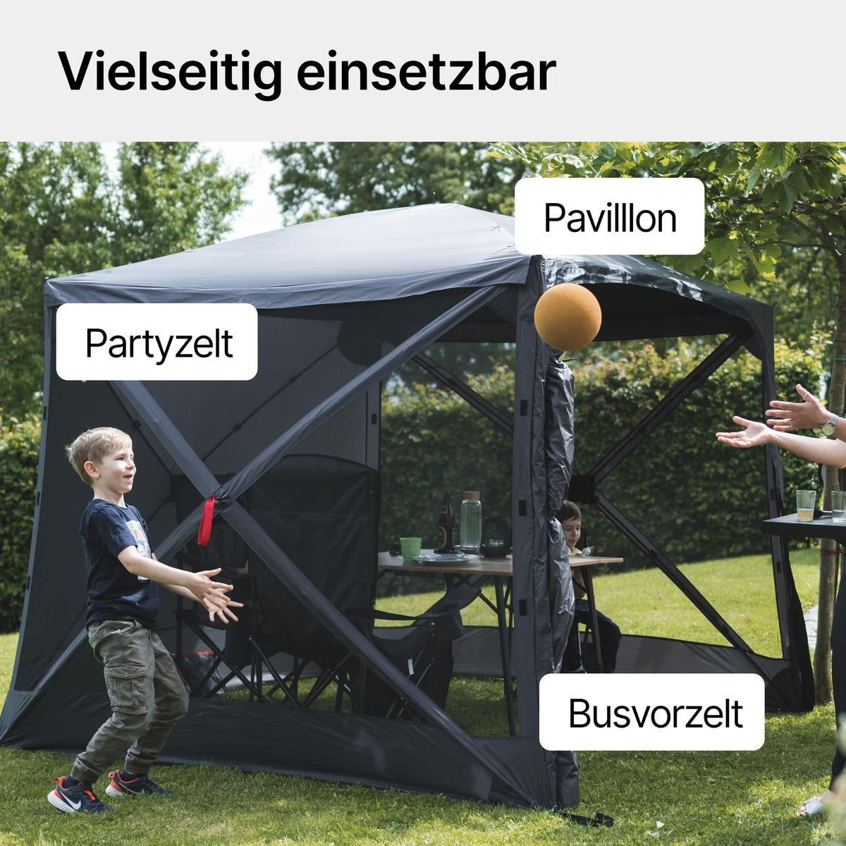 Quick Hub Square Pop Up Pavillon 2,44 x 2,44 m Camping Pavillon UV-Schutz wasserabweisend
