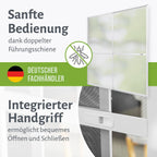 Insektenschutz Doppelschiebetür XXL Fliegengitter Tür 240 x 240 cm kürzbar Aluminium Anthrazit für zweiflügelige Türen